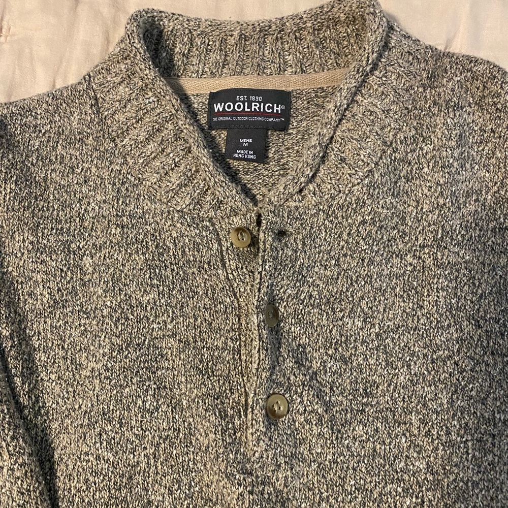 Woolrich Men's Tan Cardigan Sweater